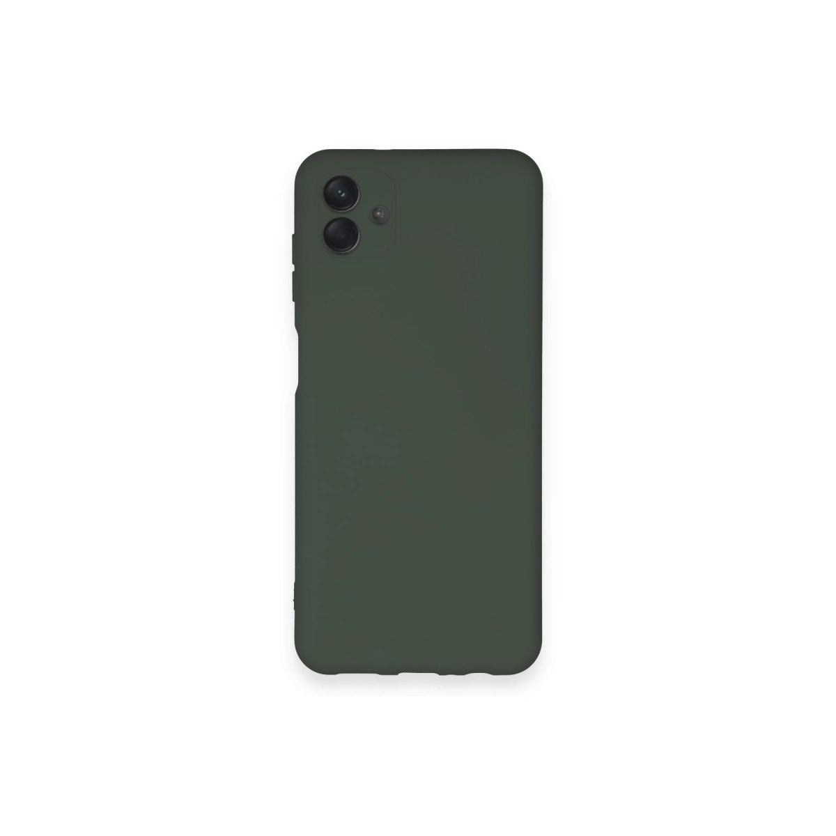 Samsung Galaxy A04 Kılıf Nano İçi Kadife Silikon - Koyu Yeşil