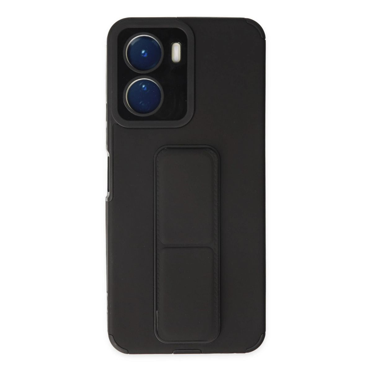 Vivo Y16 Kılıf Mega Standlı Silikon - Siyah