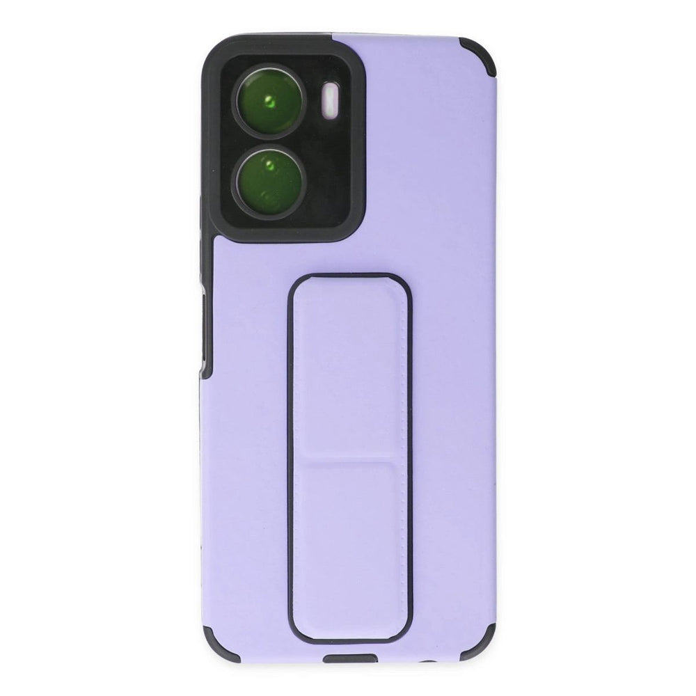 Vivo Y16 Kılıf Mega Standlı Silikon - Lila