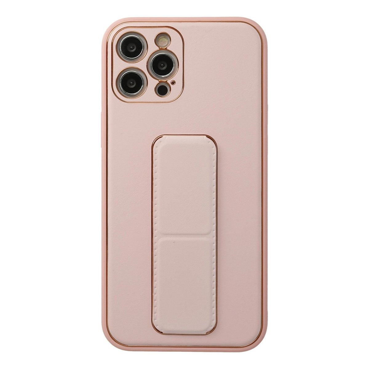Apple İphone 12 Pro Kılıf Coco Deri Standlı Kapak - Pembe