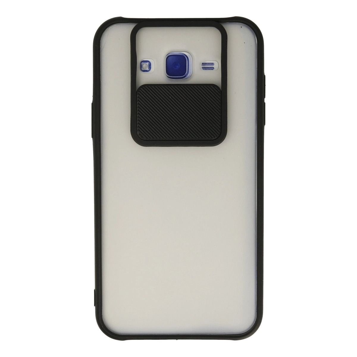 Samsung Galaxy J7 Kılıf Palm Buzlu Kamera Sürgülü Silikon - Siyah