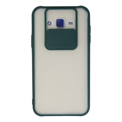 Samsung Galaxy J7 Kılıf Palm Buzlu Kamera Sürgülü Silikon - Yeşil
