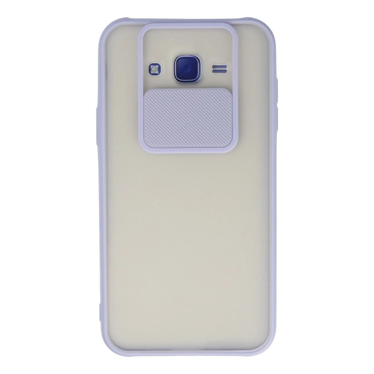Samsung Galaxy J7 Kılıf Palm Buzlu Kamera Sürgülü Silikon - Lila