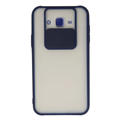 Samsung Galaxy J7 Kılıf Palm Buzlu Kamera Sürgülü Silikon - Lacivert