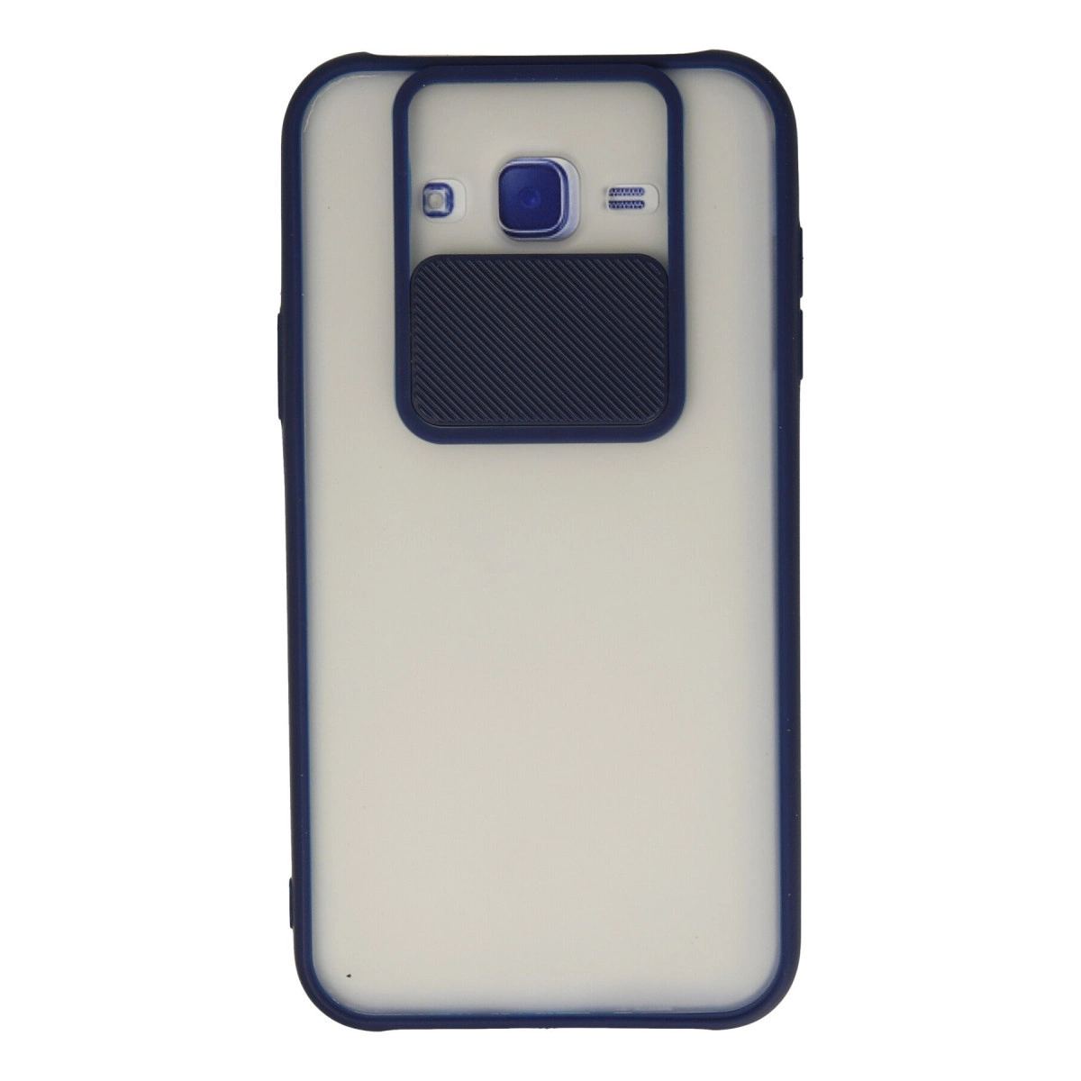Samsung Galaxy J7 Kılıf Palm Buzlu Kamera Sürgülü Silikon - Lacivert