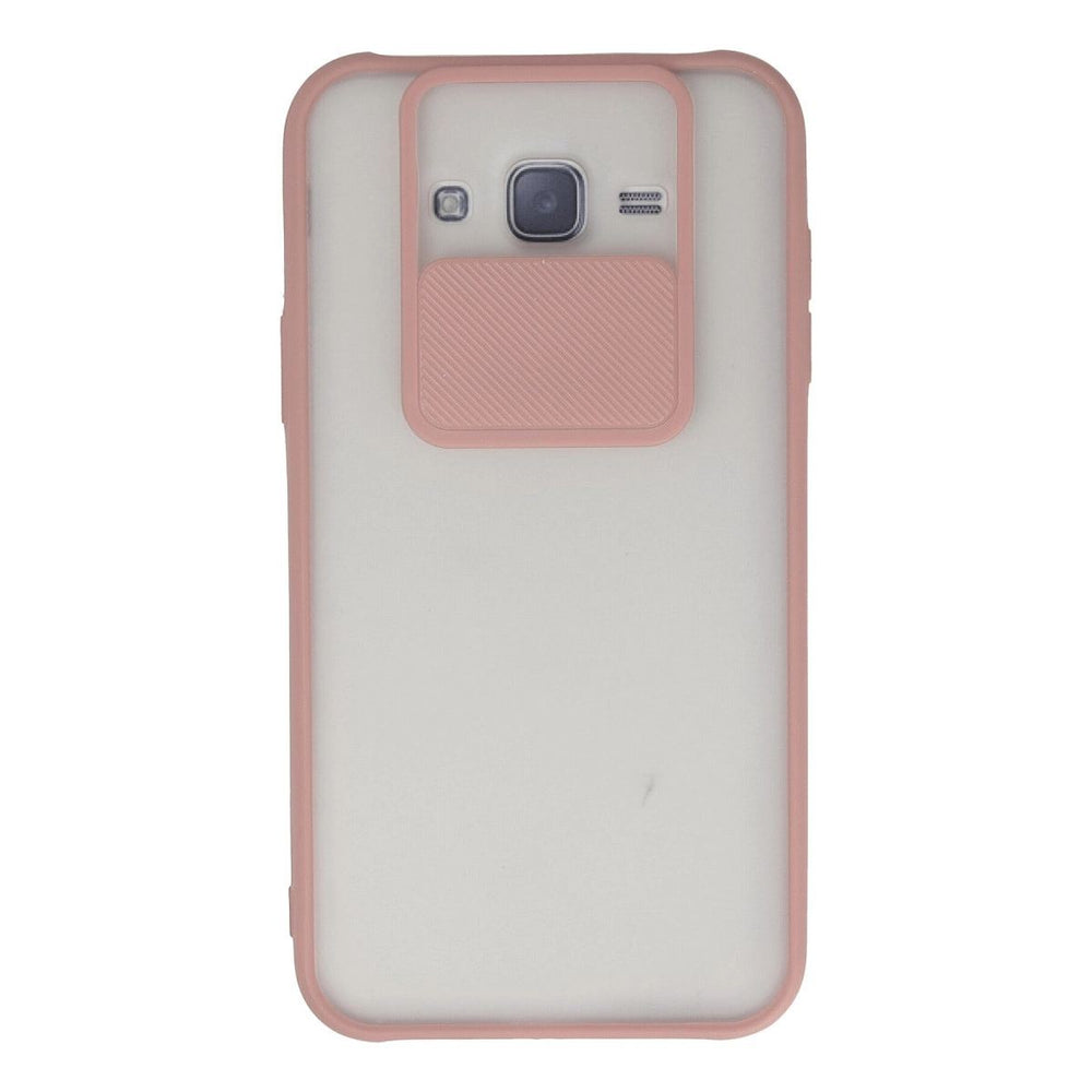 Samsung Galaxy J7 Kılıf Palm Buzlu Kamera Sürgülü Silikon - Pembe