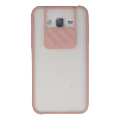 Samsung Galaxy J7 Kılıf Palm Buzlu Kamera Sürgülü Silikon - Pembe