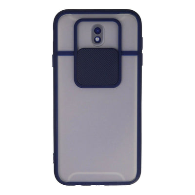 Samsung Galaxy J7 Pro / J730 Kılıf Palm Buzlu Kamera Sürgülü Silikon - Lacivert