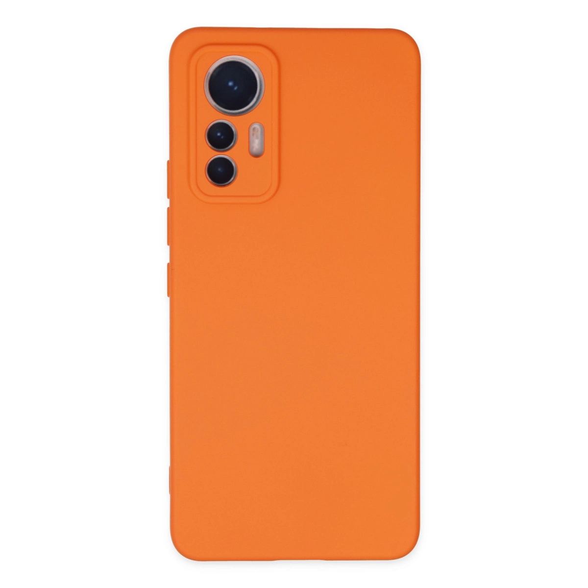 Xiaomi Mi 12 Lite Kılıf Nano İçi Kadife Silikon - Turuncu