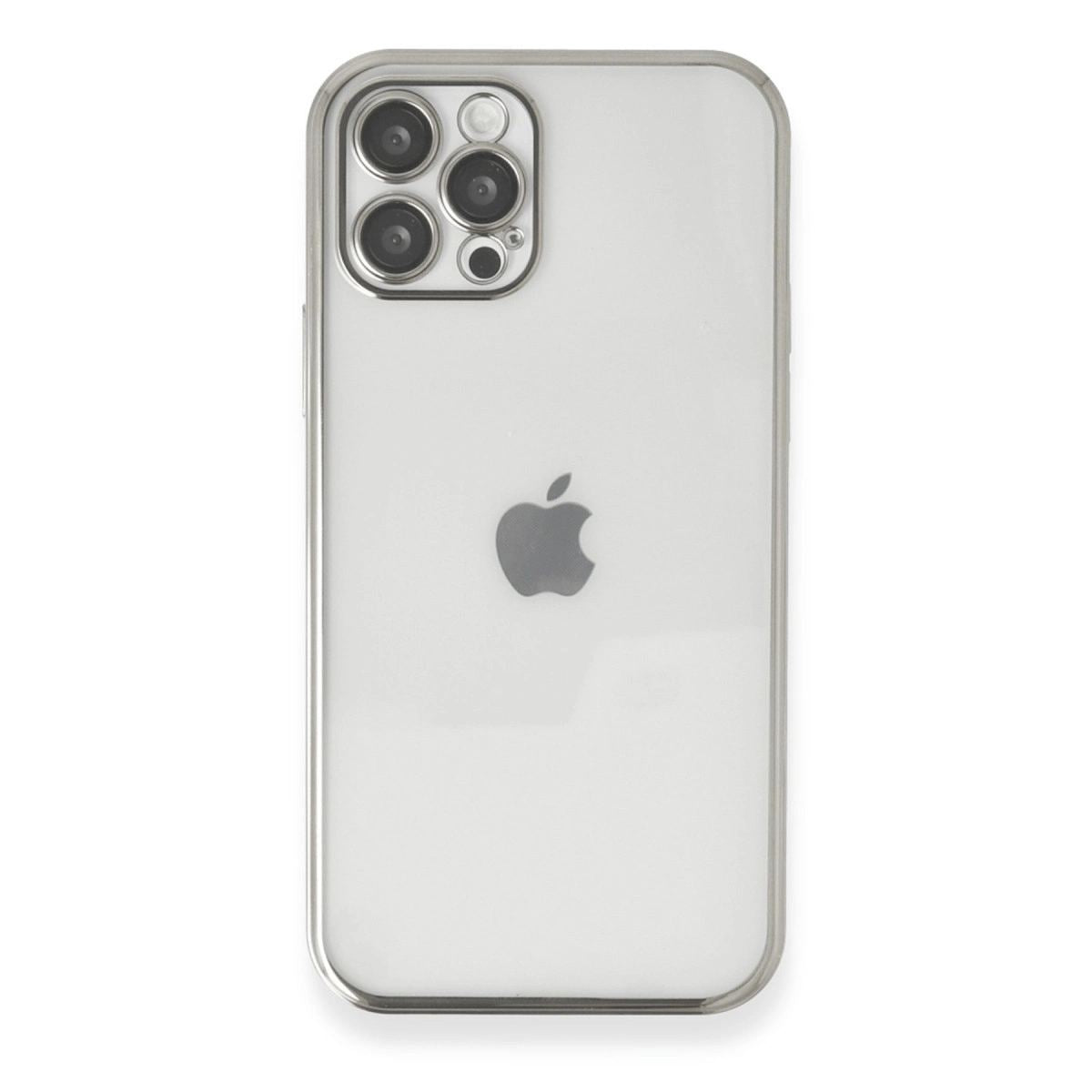 Apple İphone 12 Pro Max Kılıf Razer Lensli Silikon - Gümüş