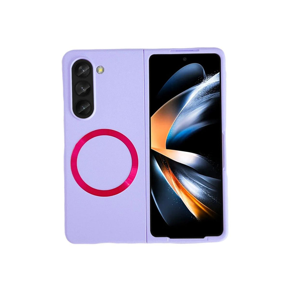 Samsung Galaxy Z Fold 5 Kılıf Mata Fold Kapak - Lila