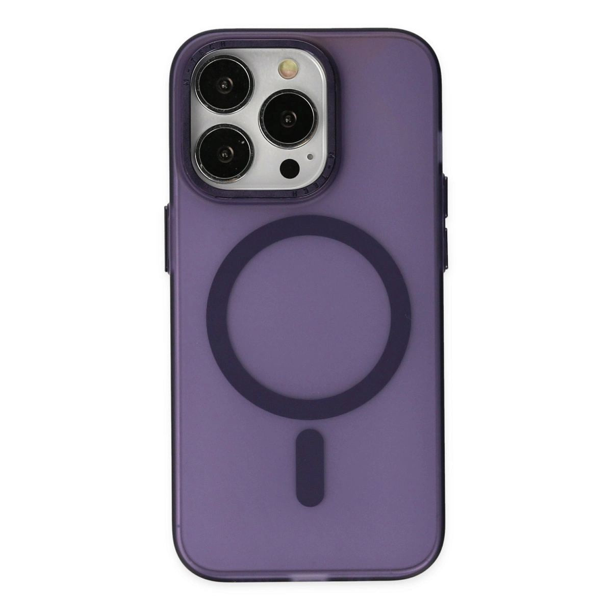 Newface Apple İphone 14 Pro Kılıf Lodos Magneticsafe Mat Kapak - Mor