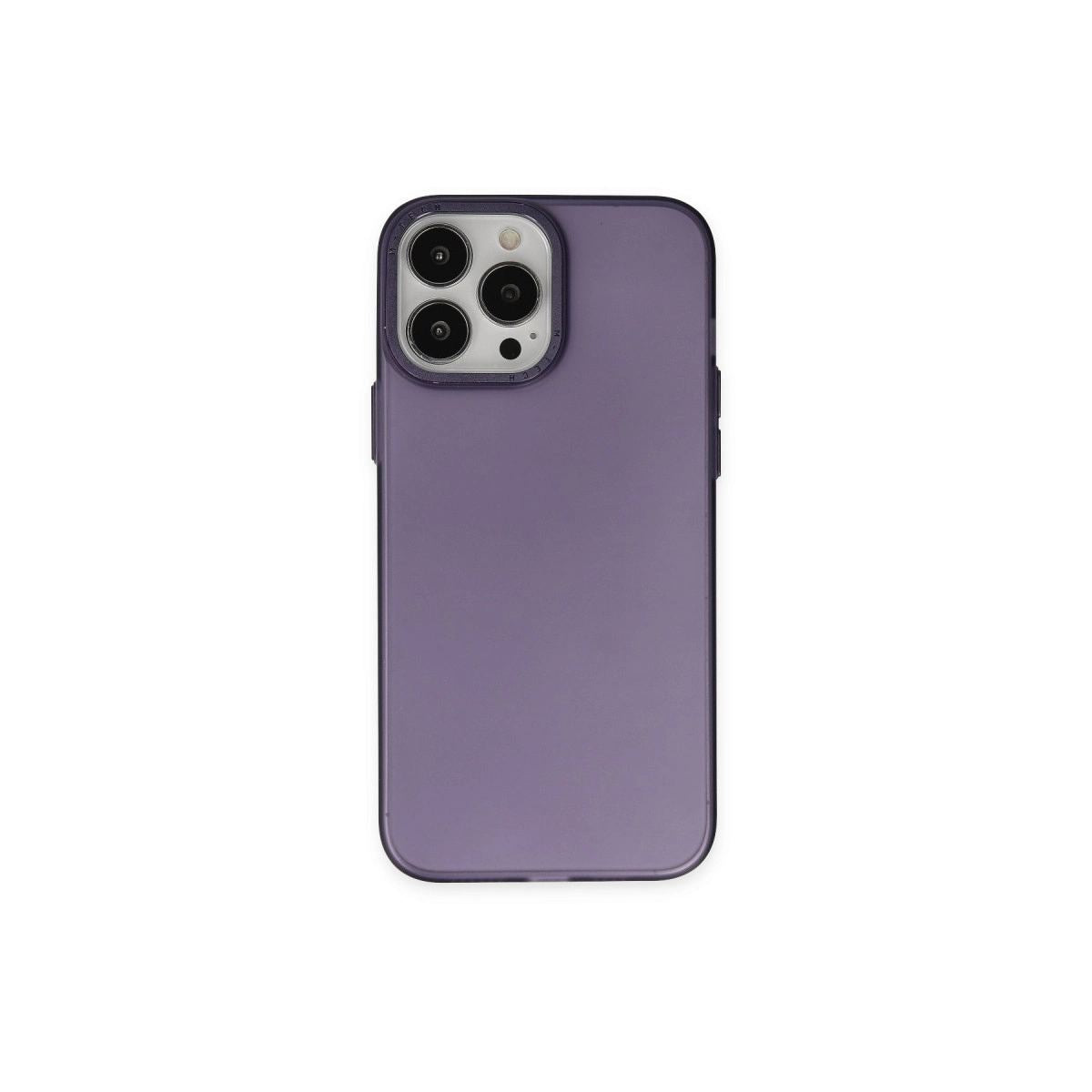 Apple İphone 14 Pro Max Kılıf Modos Metal Kapak - Derin Mor