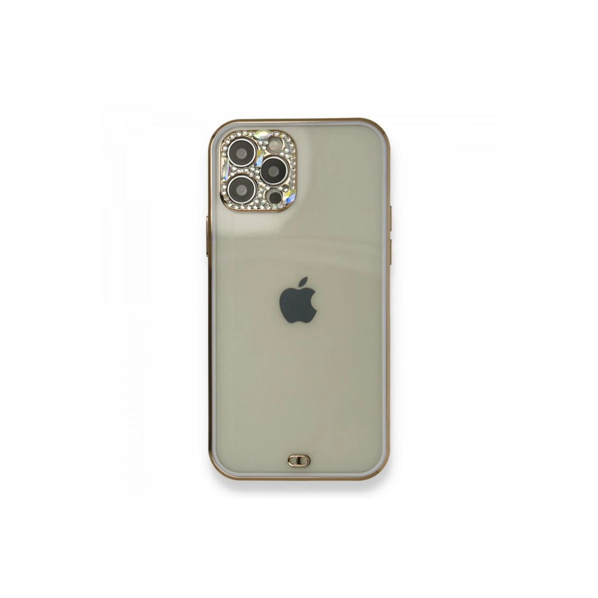 Apple İphone 12 Pro Kılıf Liva Taşlı Silikon - Mor
