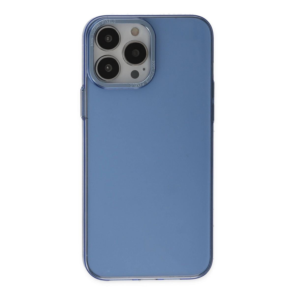 Apple İphone 13 Pro Kılıf Anka Pc Sert Metal Kapak - Mavi