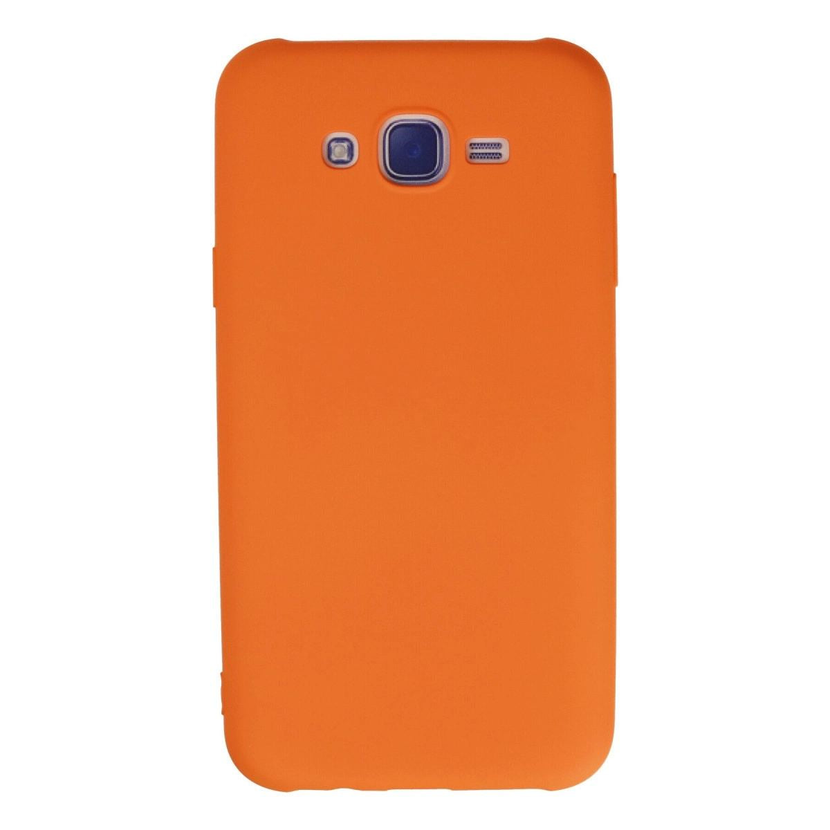 Samsung Galaxy J7 Kılıf Nano İçi Kadife Silikon - Turuncu