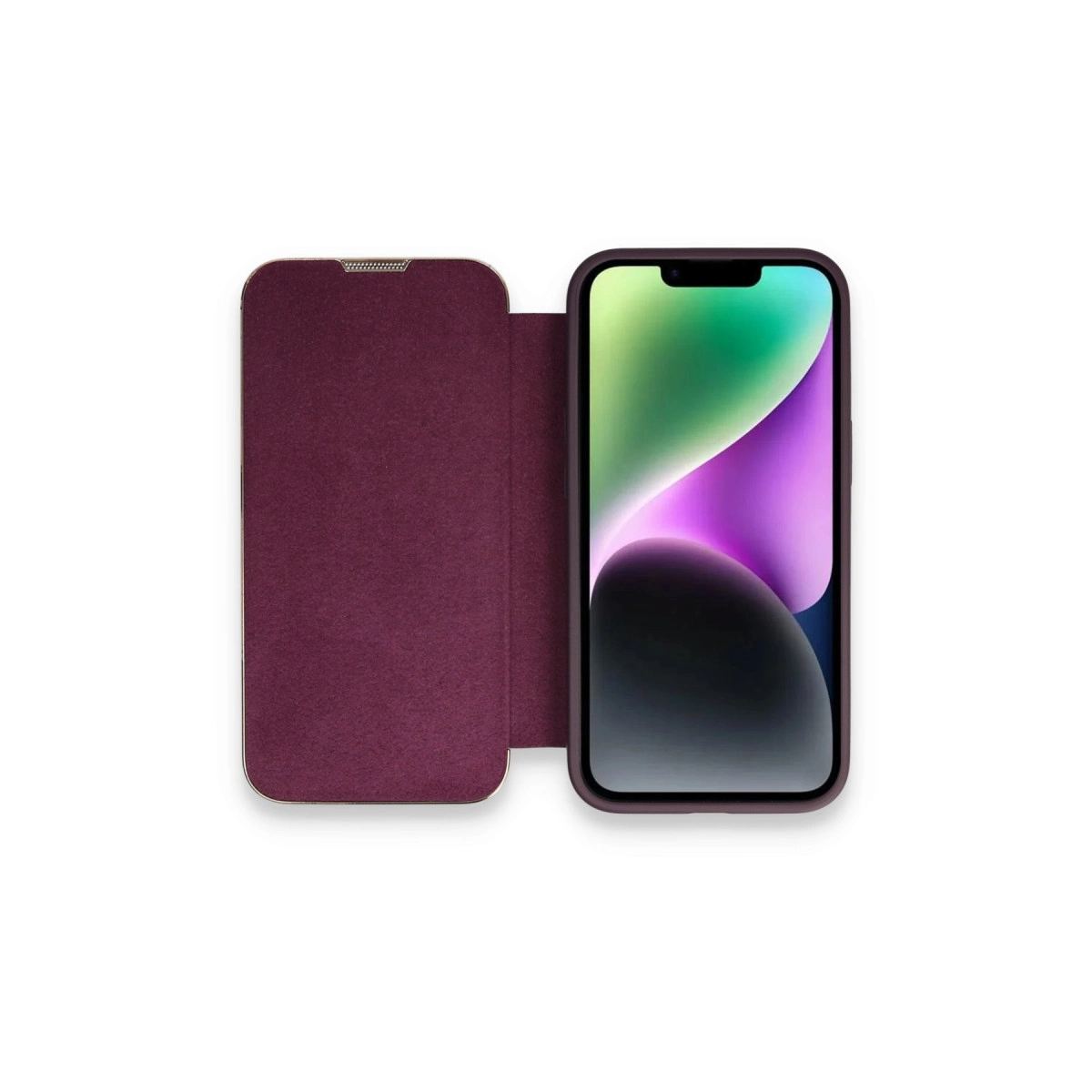 Apple İphone 13 Pro Kılıf Dolpin Kapaklı - Derin Mor
