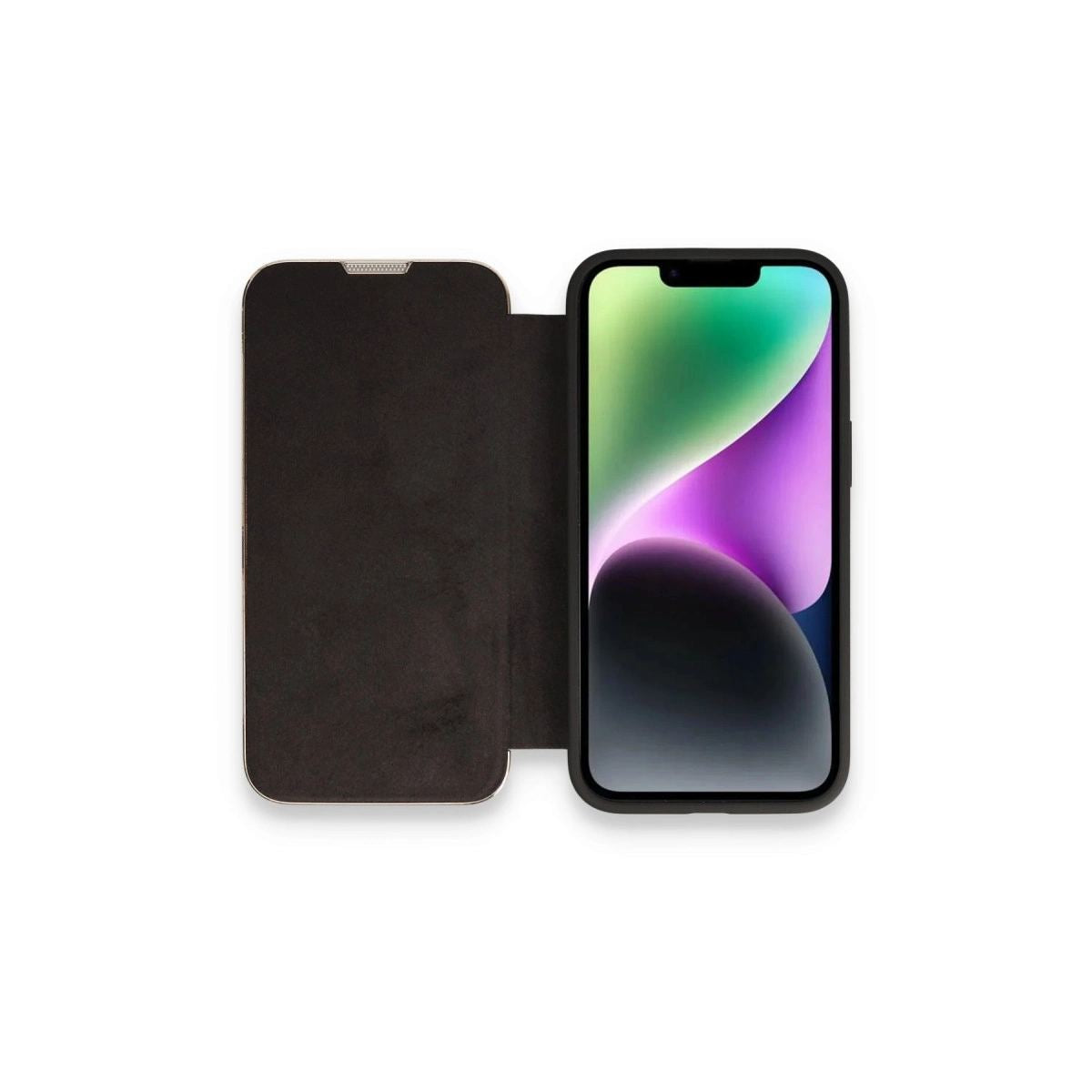 Apple İphone 14 Pro Kılıf Dolpin Kapaklı - Siyah
