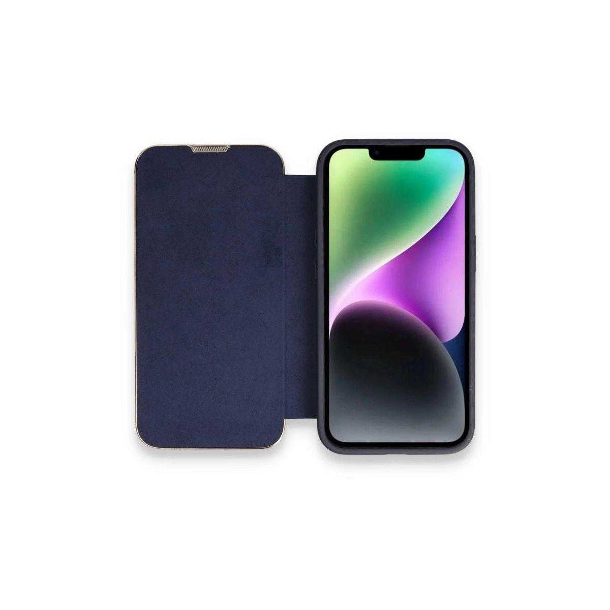 Apple İphone 14 Pro Max Kılıf Dolpin Kapaklı - Lacivert