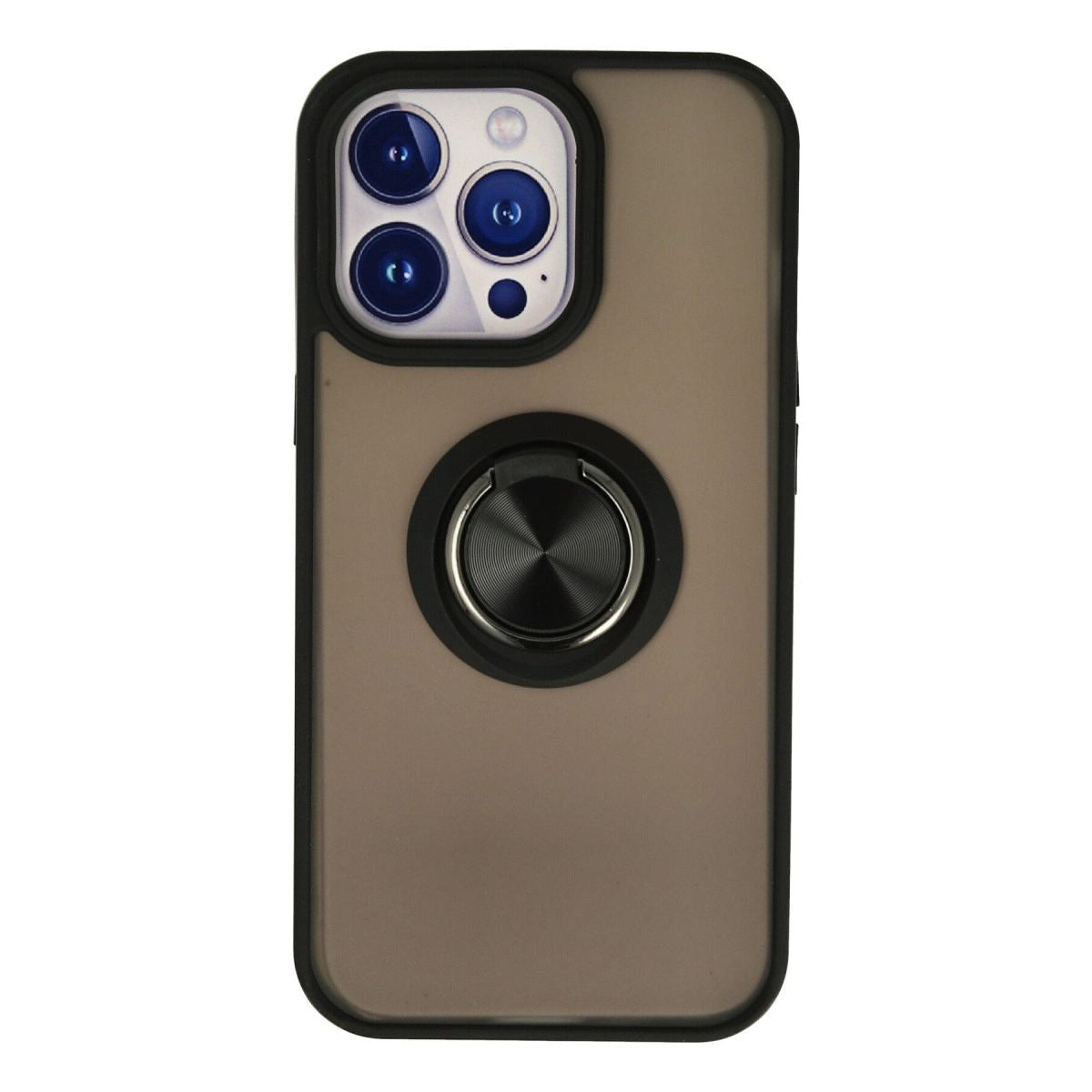 Apple İphone 13 Pro Max Kılıf Montreal Yüzüklü Silikon Kapak - Siyah