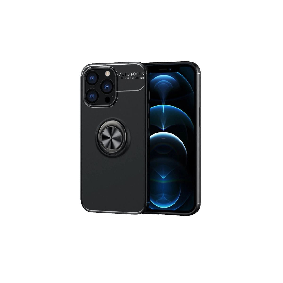 Apple İphone 13 Pro Max Kılıf Range Yüzüklü Silikon - Siyah