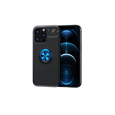 Apple İphone 13 Pro Max Kılıf Range Yüzüklü Silikon - Siyah-mavi