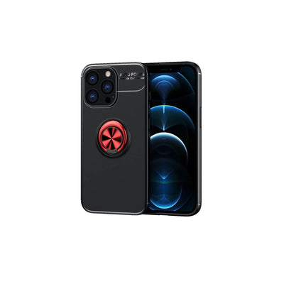 Apple İphone 13 Pro Max Kılıf Range Yüzüklü Silikon - Siyah-kırmızı