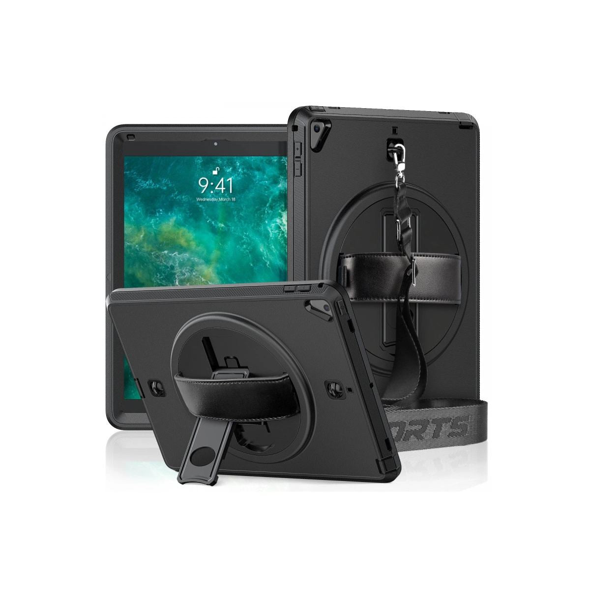 Apple İpad 5 Air 9.7 Kılıf Strap-c Otterbox Tablet Kapak - Siyah