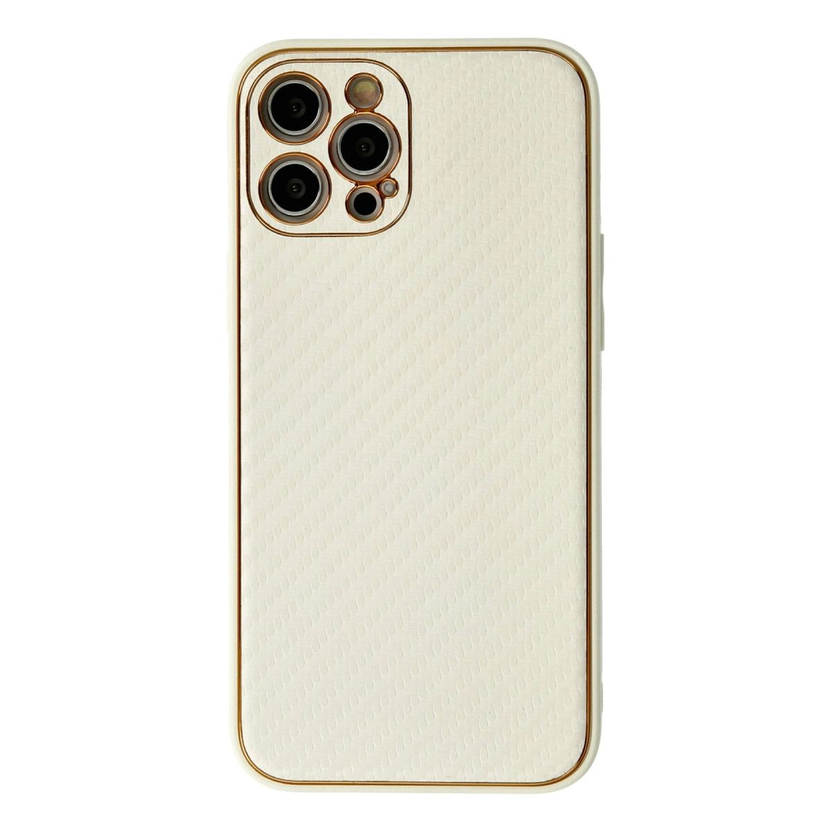 Apple İphone 12 Pro Max Kılıf Coco Karbon Silikon - Beyaz