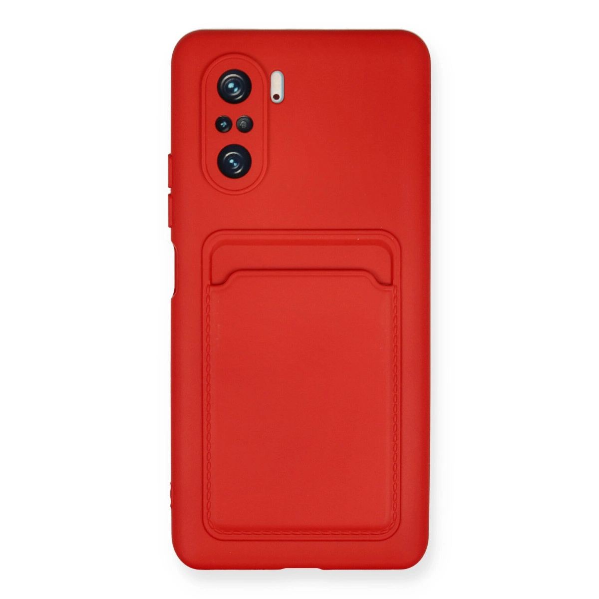 Xiaomi Mi 11i Kılıf Kelvin Kartvizitli Silikon - Kırmızı
