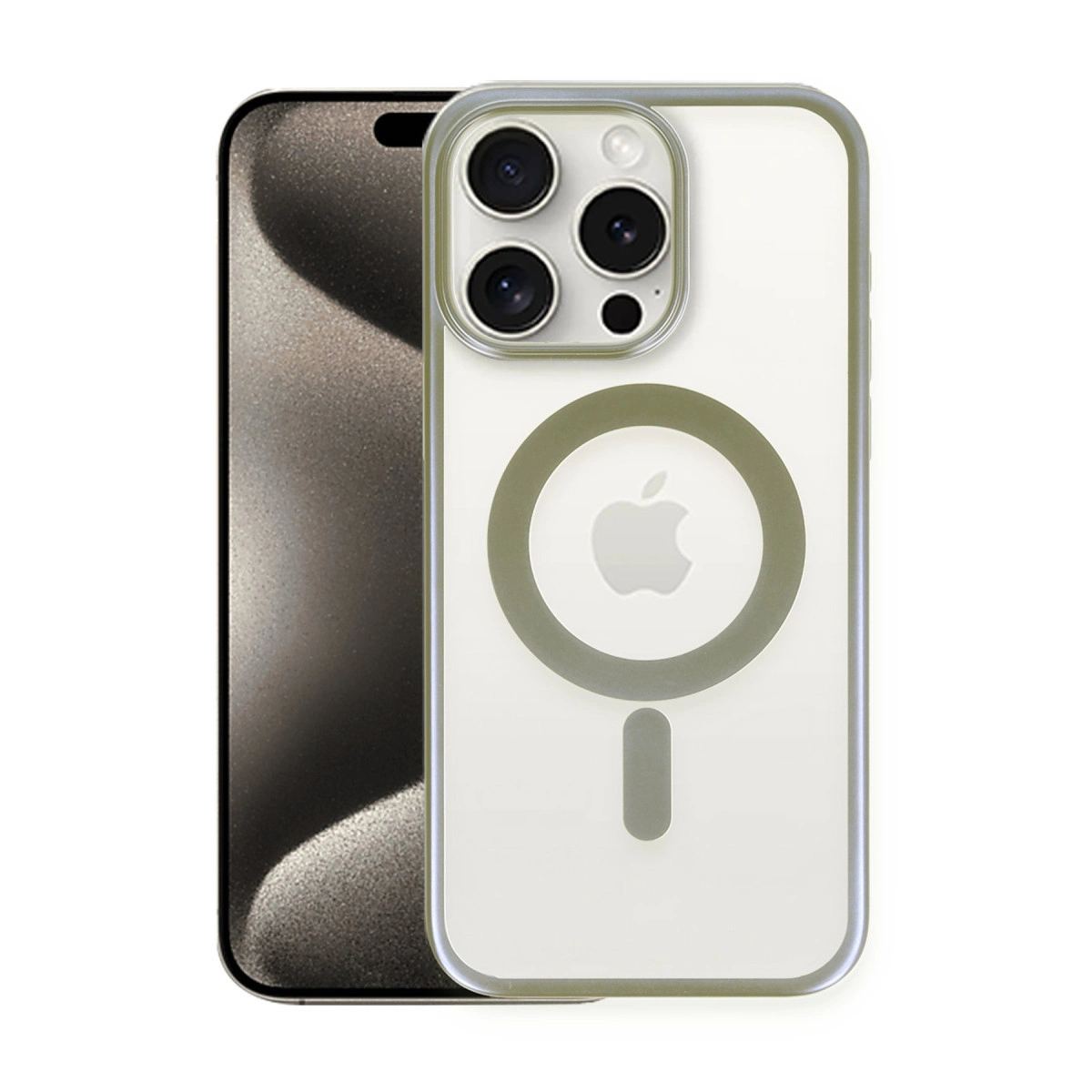 Apple İphone 15 Pro Kılıf Erozi Magsafe Kapak - Gri