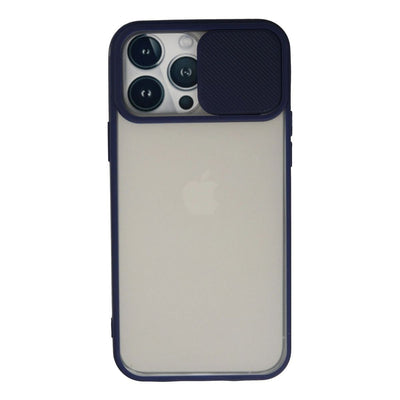Apple İphone 13 Pro Max Kılıf Palm Buzlu Kamera Sürgülü Silikon - Lacivert