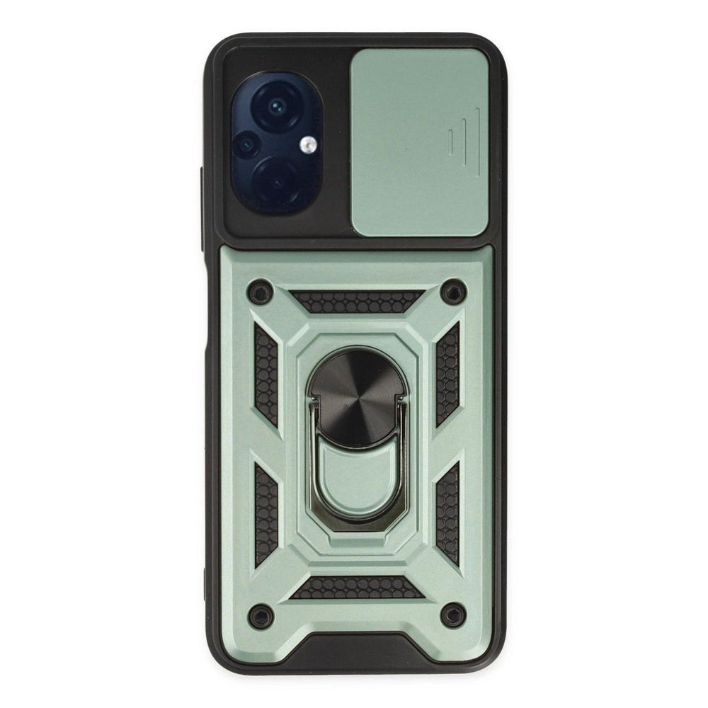 Xiaomi Poco M5 Kılıf Pars Lens Yüzüklü Silikon - Yeşil