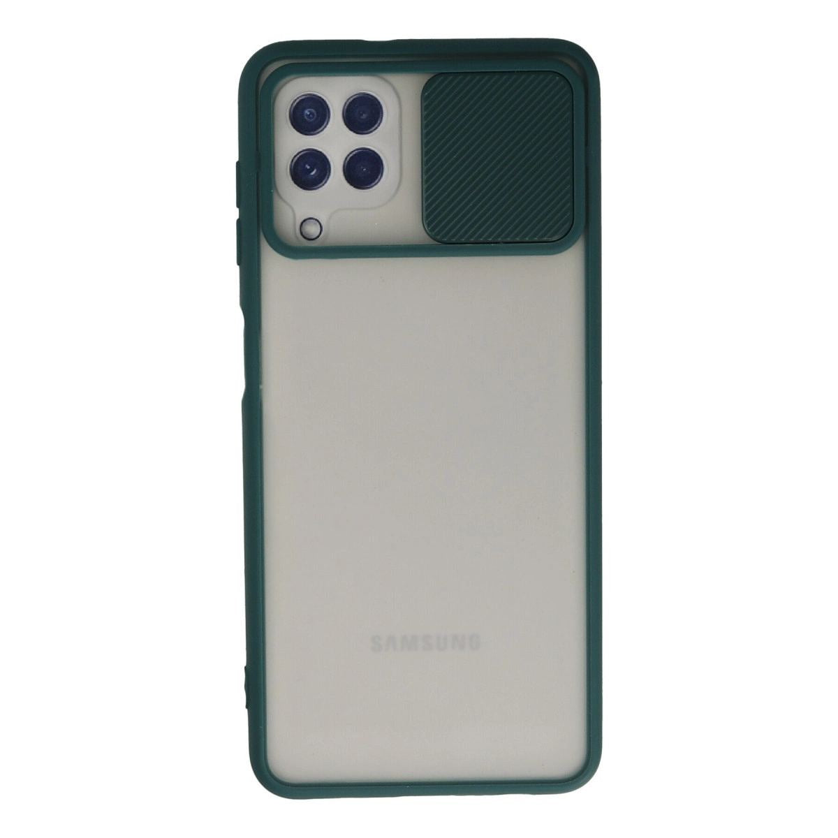 Samsung Galaxy A22 Kılıf Palm Buzlu Kamera Sürgülü Silikon - Yeşil