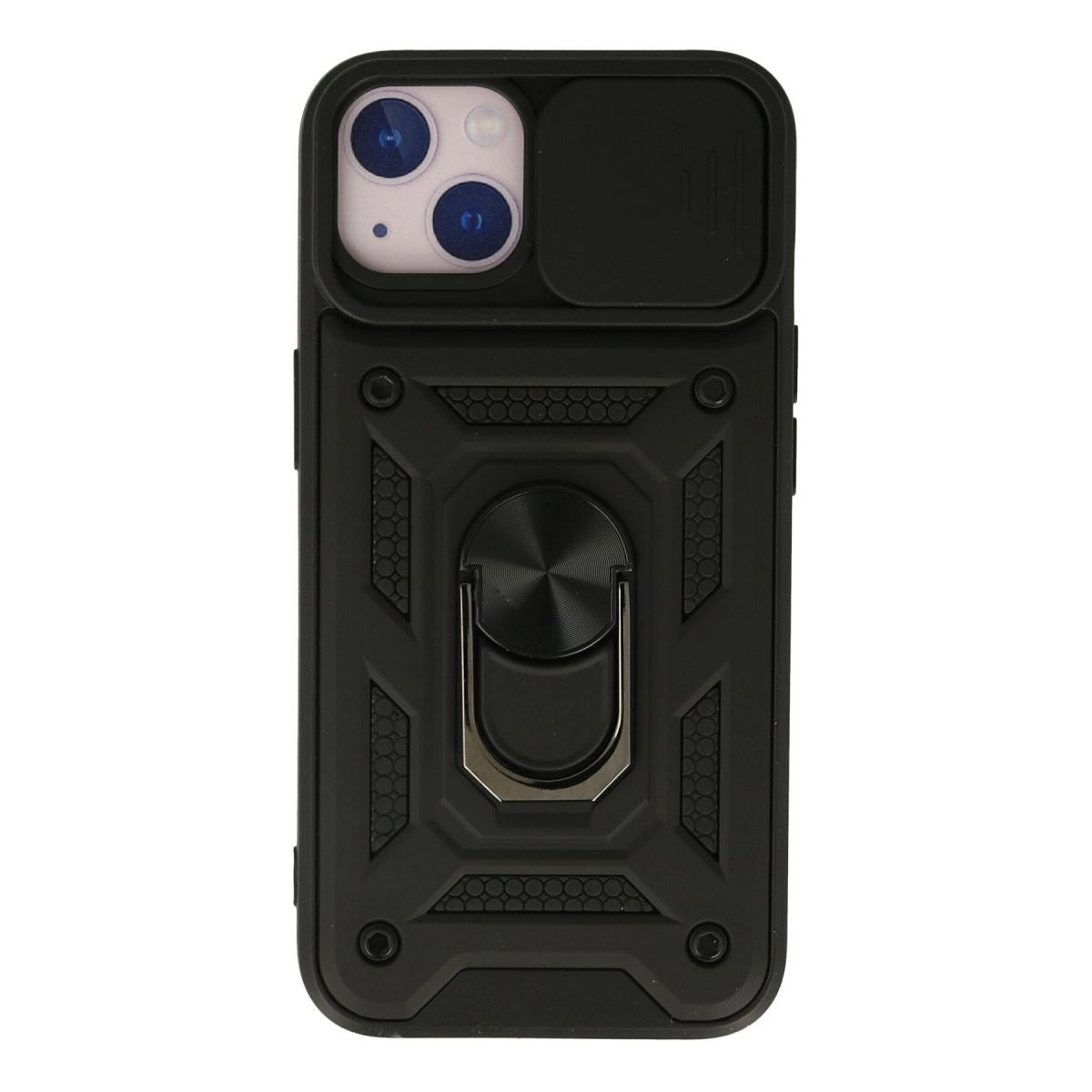 Apple İphone 13 Kılıf Pars Lens Yüzüklü Silikon - Siyah