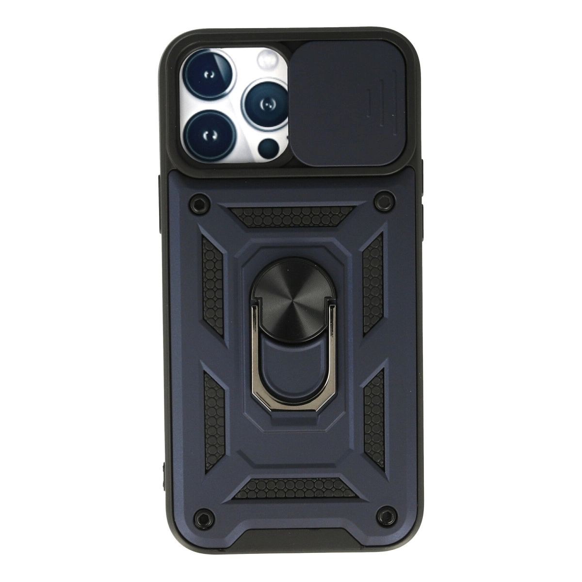 Apple İphone 13 Pro Kılıf Pars Lens Yüzüklü Silikon - Lacivert