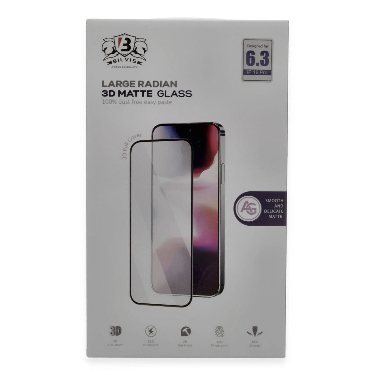 Apple İphone 16 Pro Max Bilvis 3d Mat Cam Ekran Koruyucu