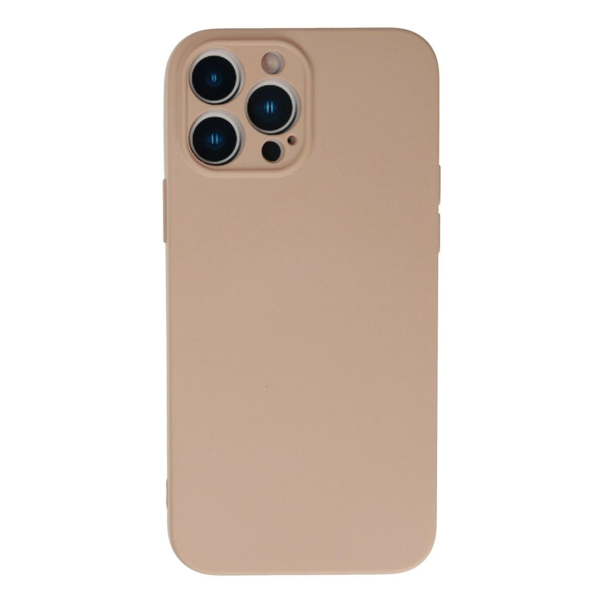Apple İphone 13 Pro Kılıf Nano İçi Kadife Silikon - Pudra