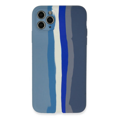 Apple İphone 11 Pro Kılıf Ebruli Lansman Silikon - Mavi-gri