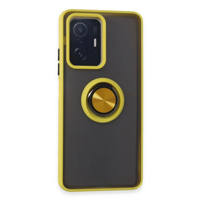 Xiaomi Mi 11t Pro Kılıf Montreal Yüzüklü Silikon Kapak - Sarı