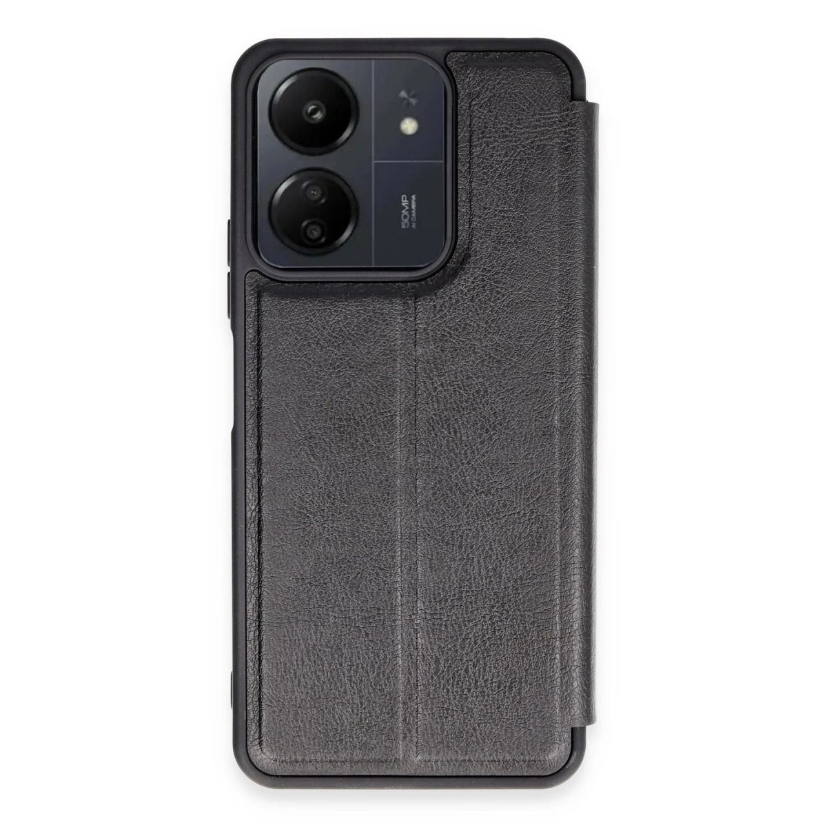 Xiaomi Redmi 13c Kılıf Flip Cover - Siyah
