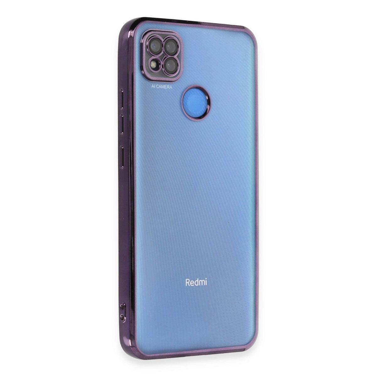 Xiaomi Redmi 9c Kılıf Razer Lensli Silikon - Mor