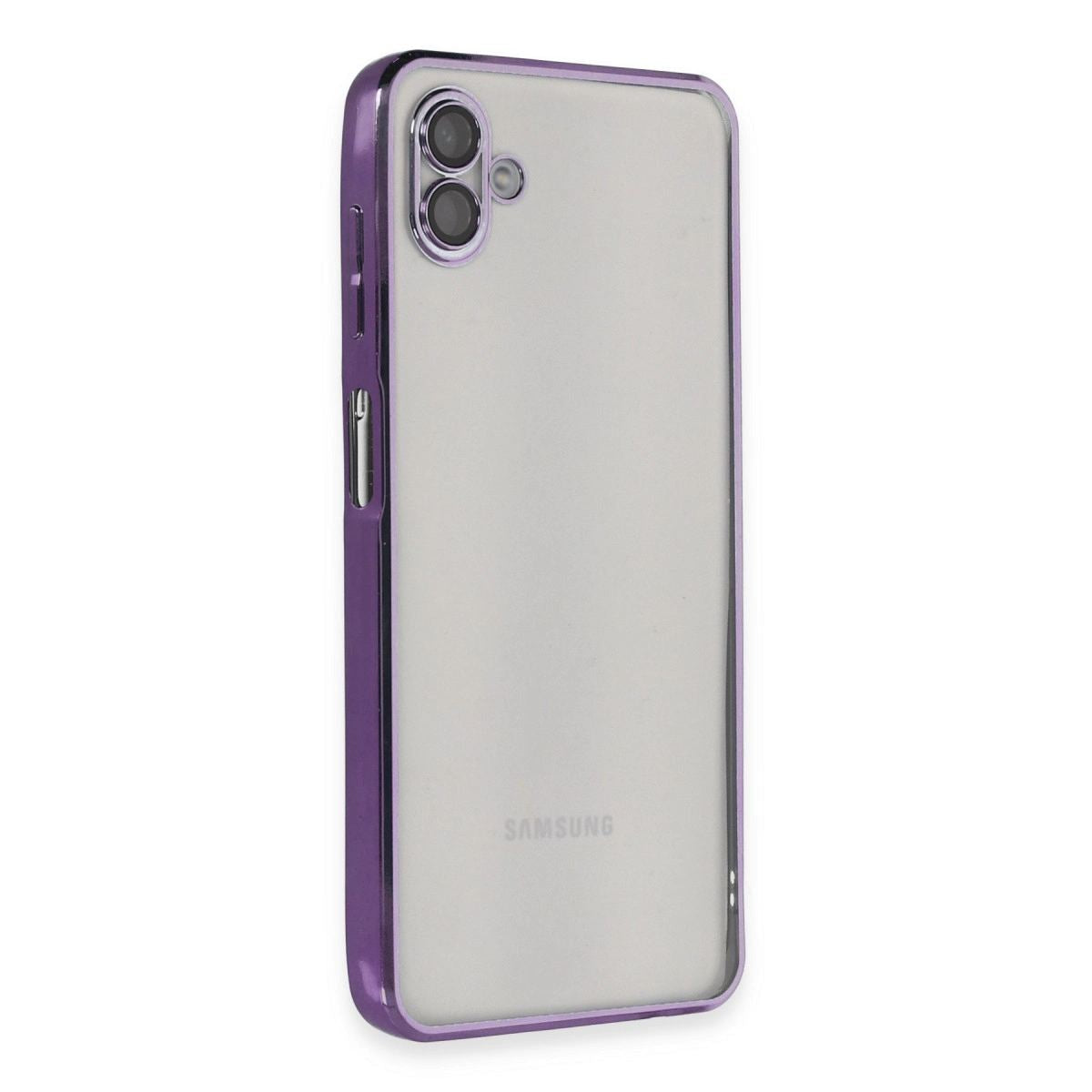 Samsung Galaxy A04 Kılıf Razer Lensli Silikon - Mor
