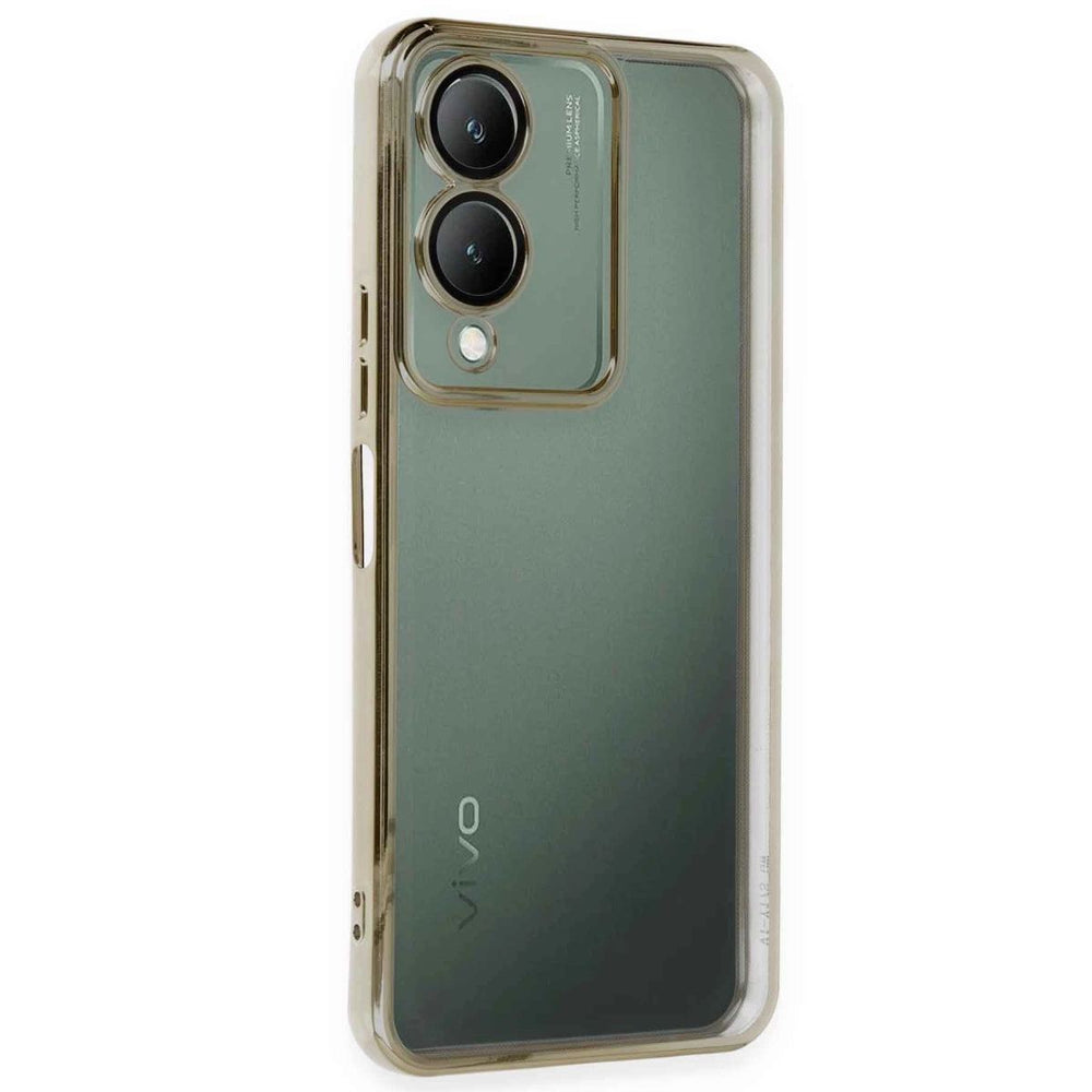Vivo Y17s Kılıf Razer Lensli Silikon - Gold