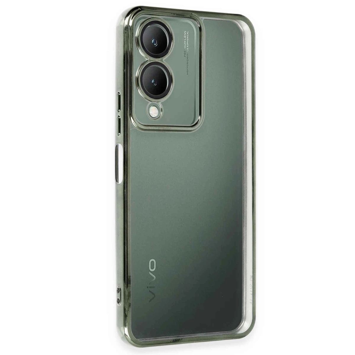 Vivo Y17s Kılıf Razer Lensli Silikon - Yeşil