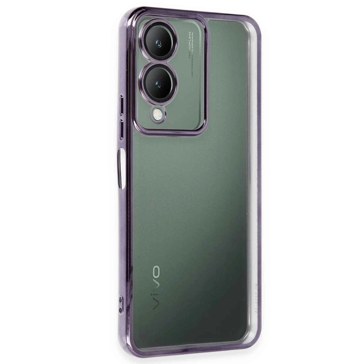 Vivo Y17s Kılıf Razer Lensli Silikon - Mor