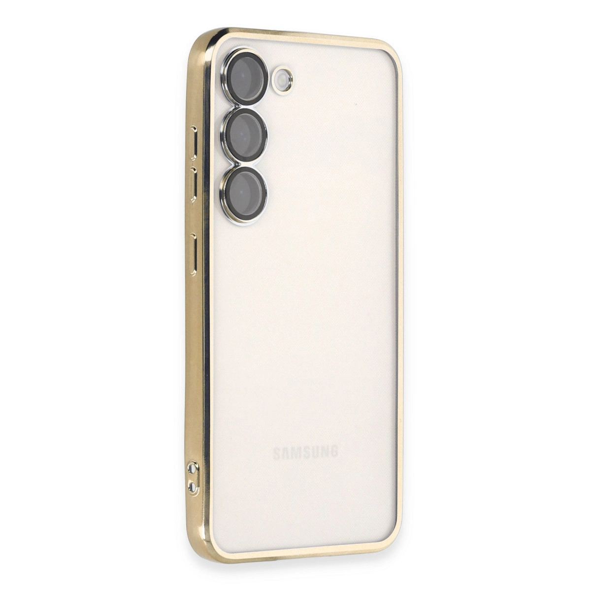 Samsung Galaxy S24 Kılıf Razer Lensli Silikon - Gold
