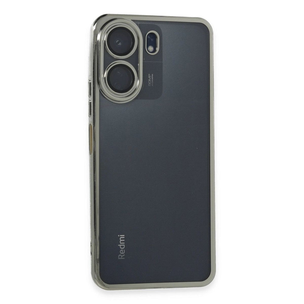 Xiaomi Redmi 13c Kılıf Razer Lensli Silikon - Gümüş