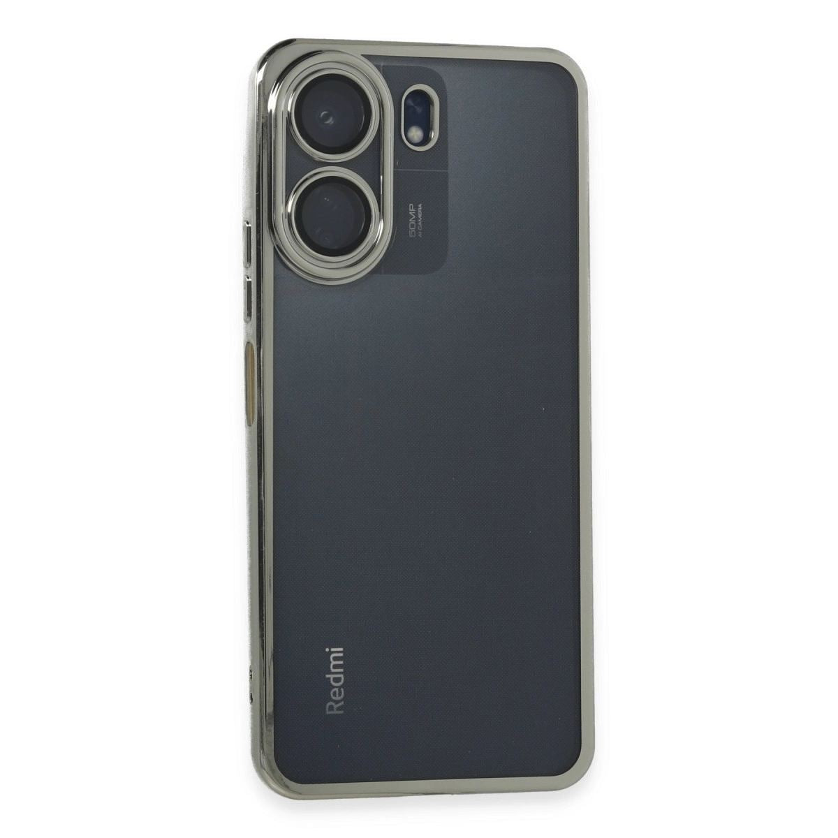 Xiaomi Redmi 13c Kılıf Razer Lensli Silikon - Gümüş