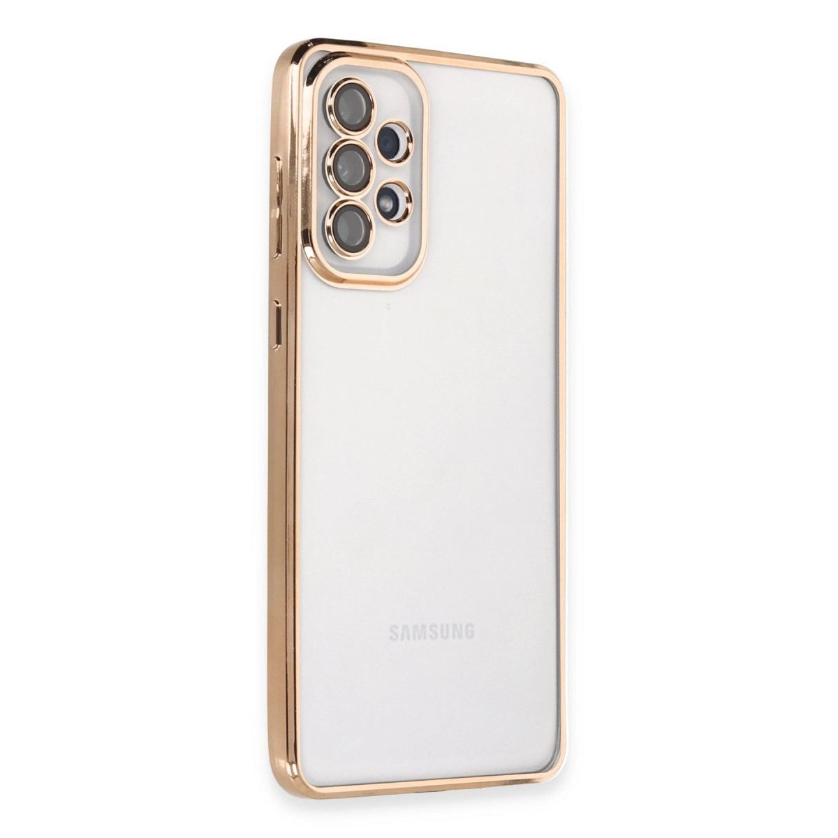 Samsung Galaxy A53 5g Kılıf Razer Lensli Silikon - Gold